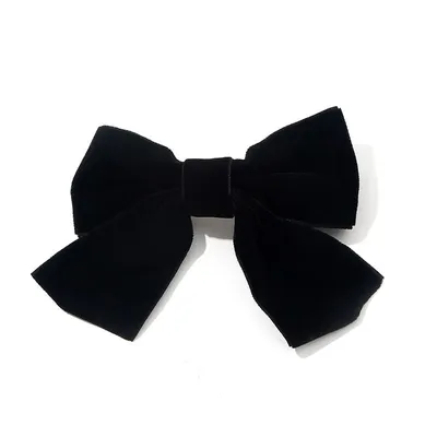 Black Velvet Hair Bow Clip
