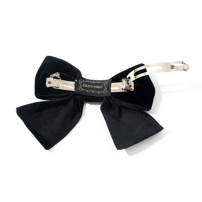 Black Velvet Hair Bow Clip