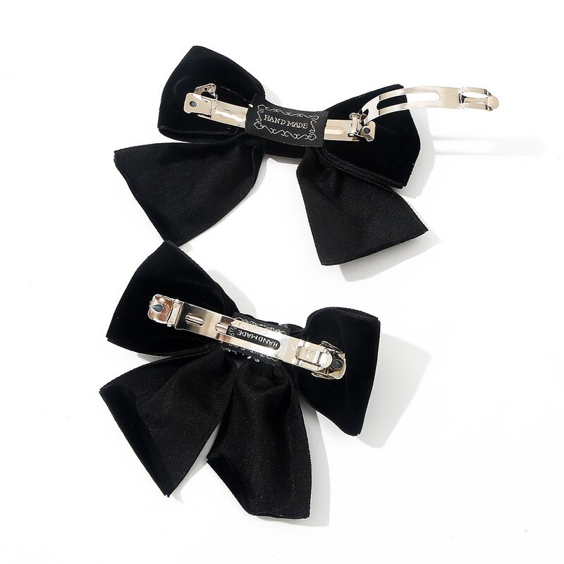 Black Velvet Hair Bow Clip