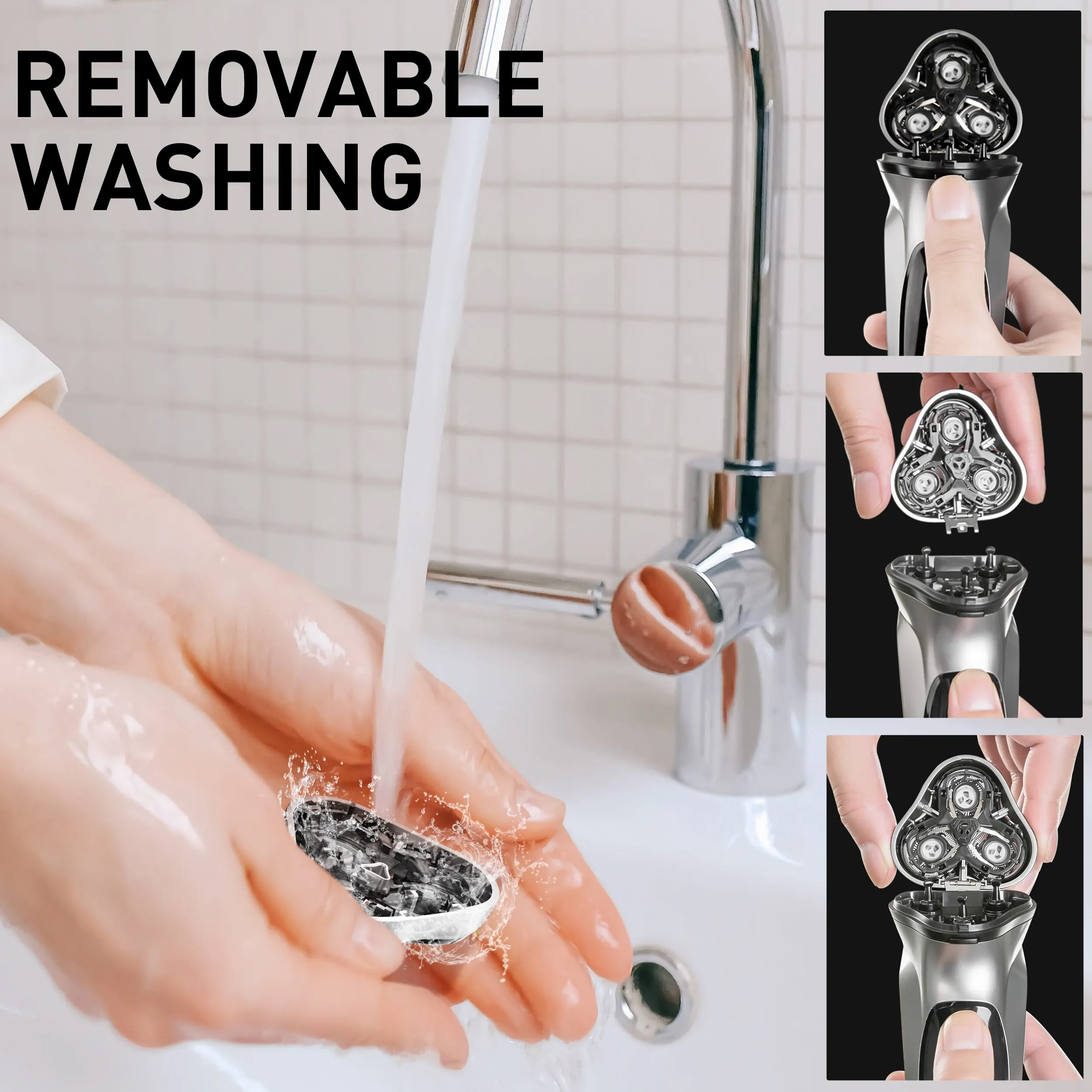 Blackstone Electrical Rotary Shaver for Men 3D Floating Blade Washable Type-C USB Rechargeable Shaving Beard Machine Blackstone Electrical Rotary Shaver for Men 3D Floating Blade Washable Type-C USB Rechargeable Shaving Beard Machine