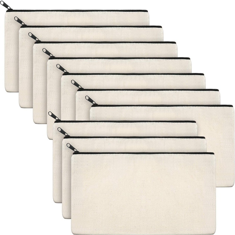Blank Canvas Zipper Bags (10pcs) Blank Canvas Zipper Bags (10pcs)
