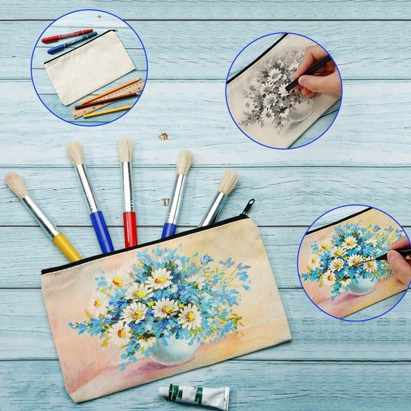 Blank Canvas Zipper Bags (10pcs)