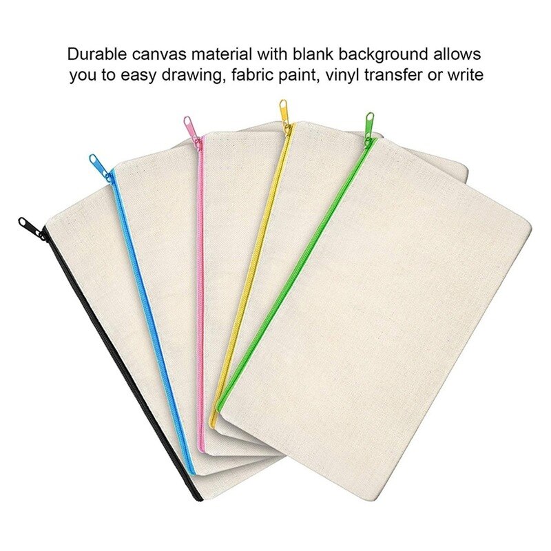 Blank Canvas Zipper Bags (10pcs)