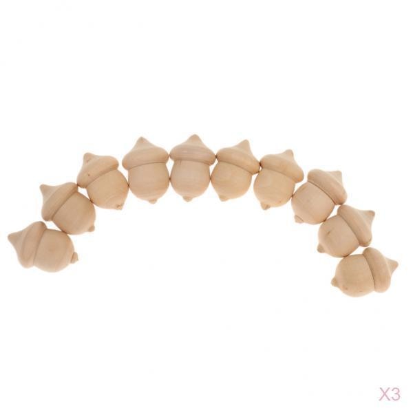 Blank Unfinished Wooden Acorns (30pcs)