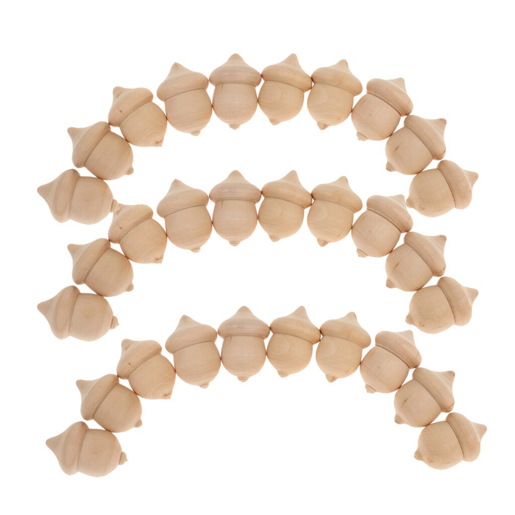 Blank Unfinished Wooden Acorns (30pcs)