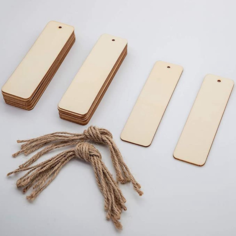 Blank Wood Bookmarks with Rope (36 pcs) Blank Wood Bookmarks with Rope (36 pcs)