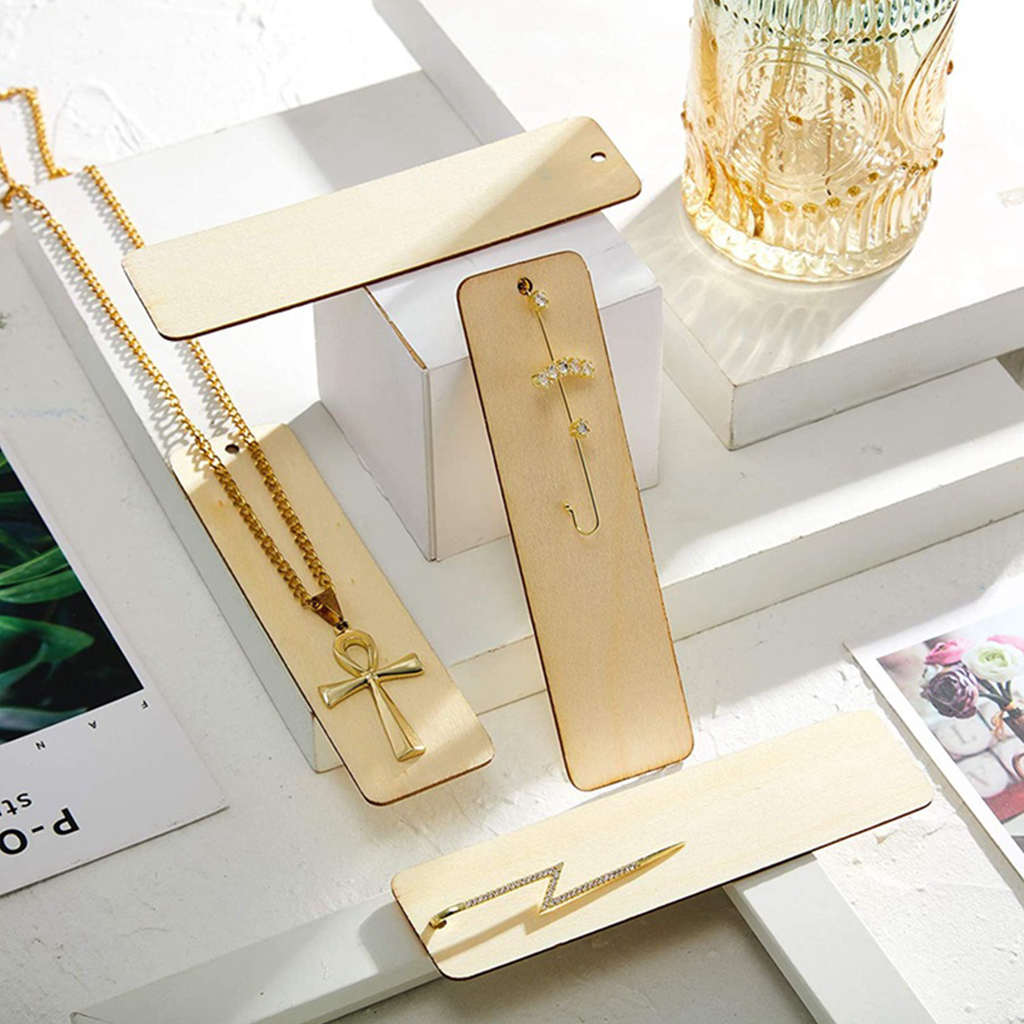 Blank Wood Bookmarks with Rope (36 pcs)