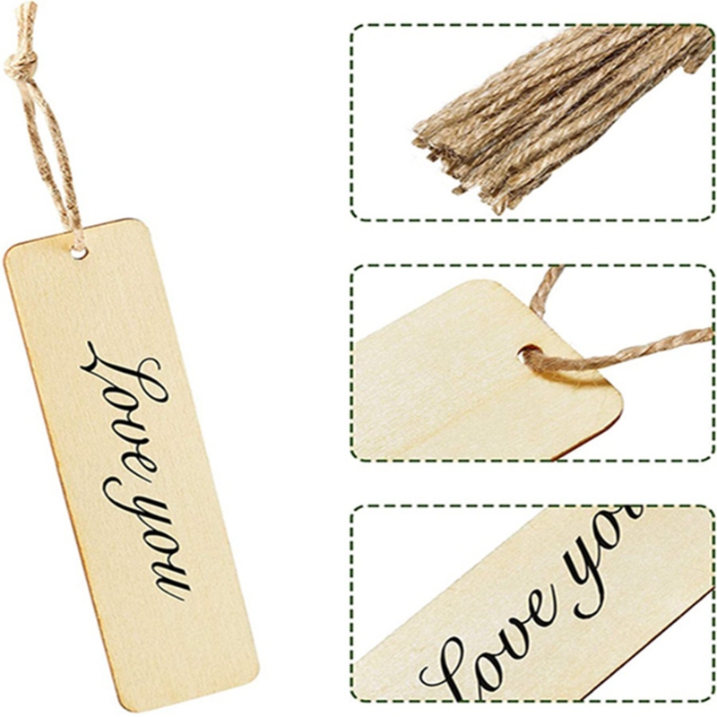Blank Wood Bookmarks with Rope (36 pcs)