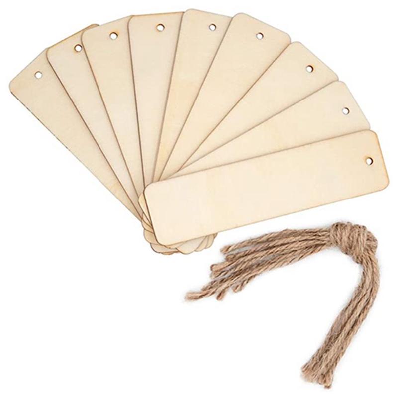 Blank Wood Bookmarks with Rope (36 pcs)