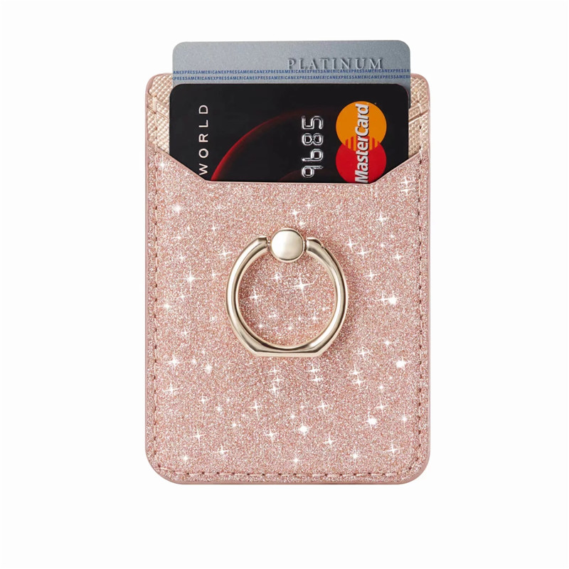 Bling Leather Mobile Phone Card Holder with Ring Bling Leather Mobile Phone Card Holder with Ring