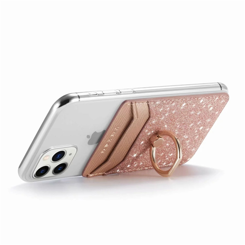 Bling Leather Mobile Phone Card Holder with Ring Bling Leather Mobile Phone Card Holder with Ring