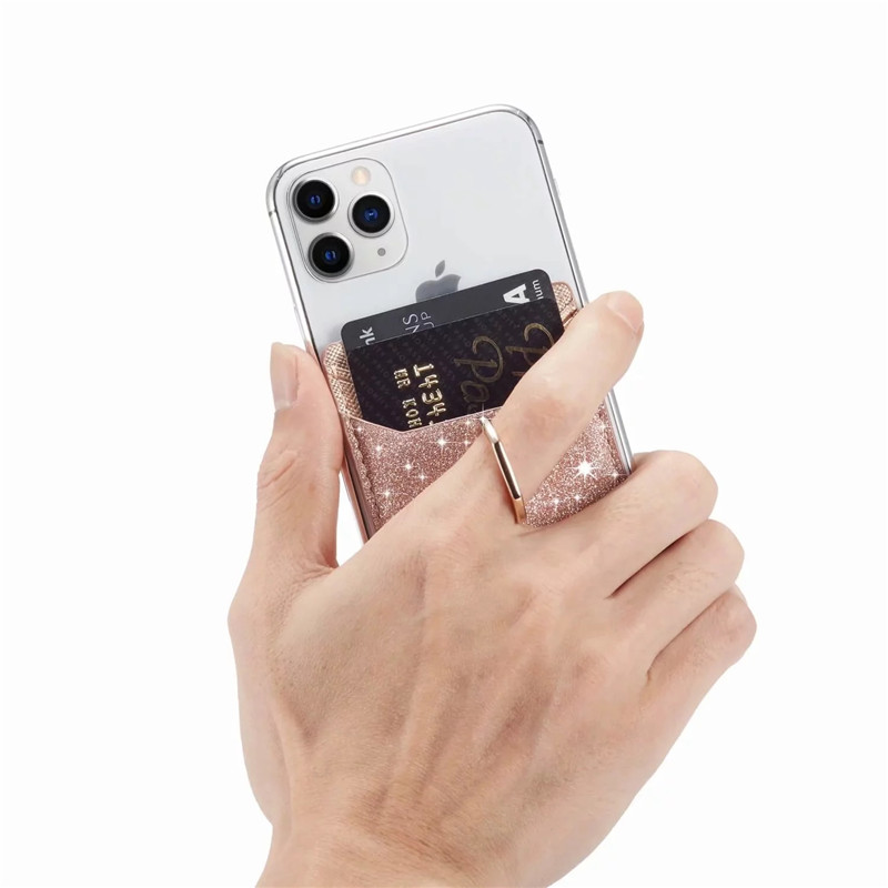 Bling Leather Mobile Phone Card Holder with Ring Bling Leather Mobile Phone Card Holder with Ring