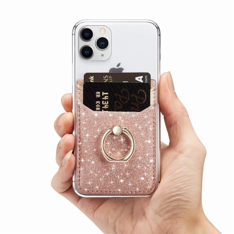 Bling Leather Mobile Phone Card Holder with Ring Bling Leather Mobile Phone Card Holder with Ring