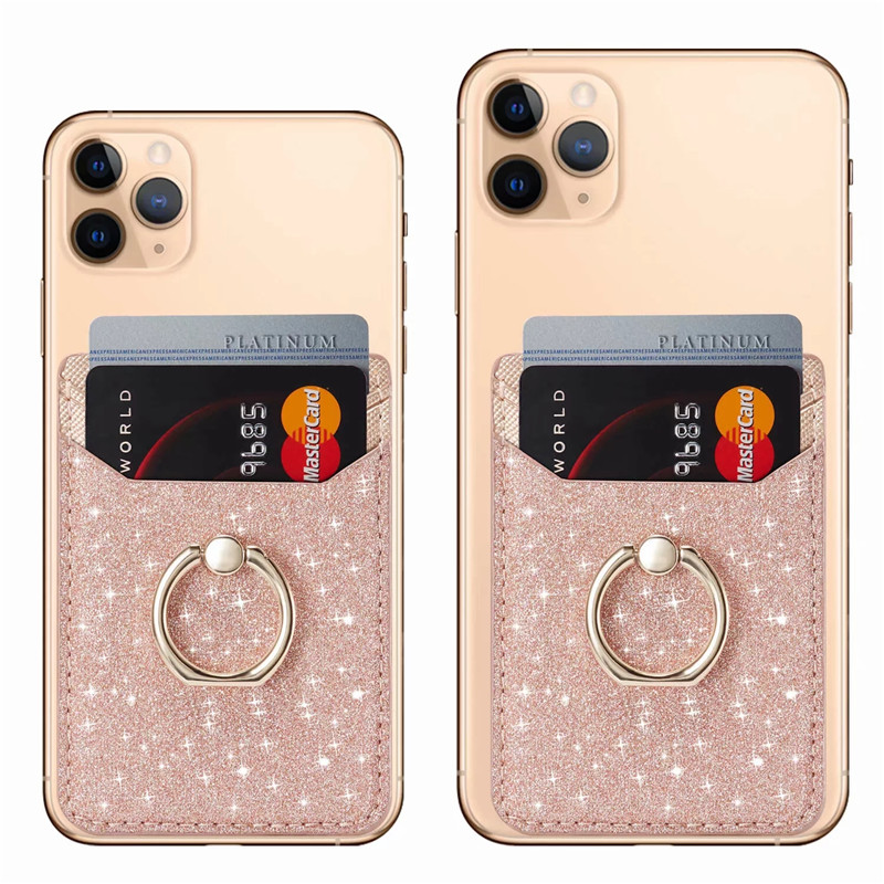 Bling Leather Mobile Phone Card Holder with Ring Bling Leather Mobile Phone Card Holder with Ring
