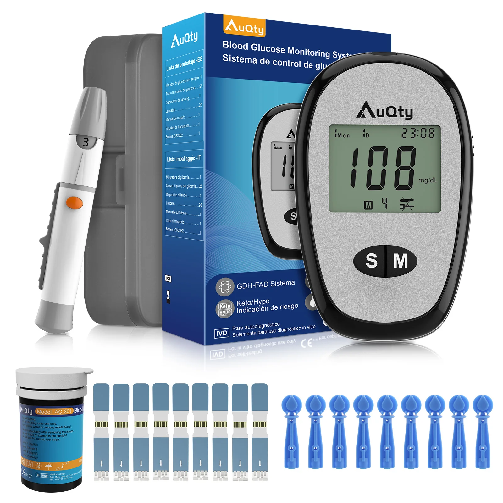 Blood Glucose Meter With GDH Blood Glucose Test Strip Glucometer Kit Blood Sugar Monitor for Diabetes Test 5 Seconds Blood Glucose Meter With GDH Blood Glucose Test Strip Glucometer Kit Blood Sugar Monitor for Diabetes Test 5 Seconds