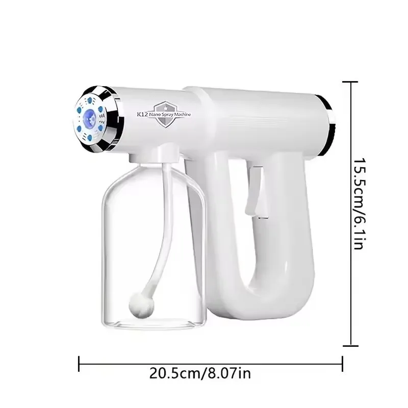 Blue Light Nano Hairspray 300ML USB Rechargeable Barber Sprayer Bottle Wireless Steam Gun for Grooming & Styling Tools