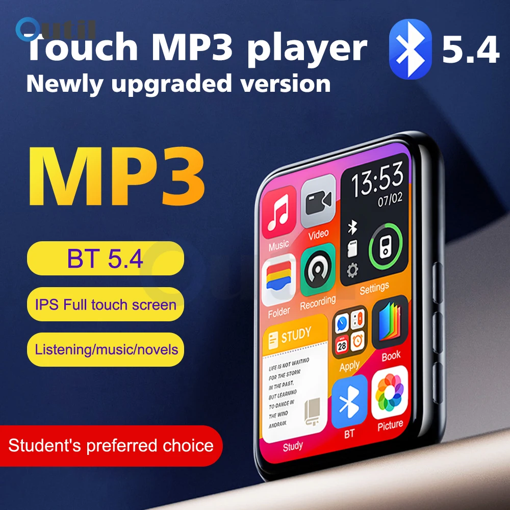 Bluetooth 5.4 Touch Screen MP3 Player HiFi Lossless Music Play Built-in Speaker 32GB Support Recording E-Book Bluetooth 5.4 Touch Screen MP3 Player HiFi Lossless Music Play Built-in Speaker 32GB Support Recording E-Book