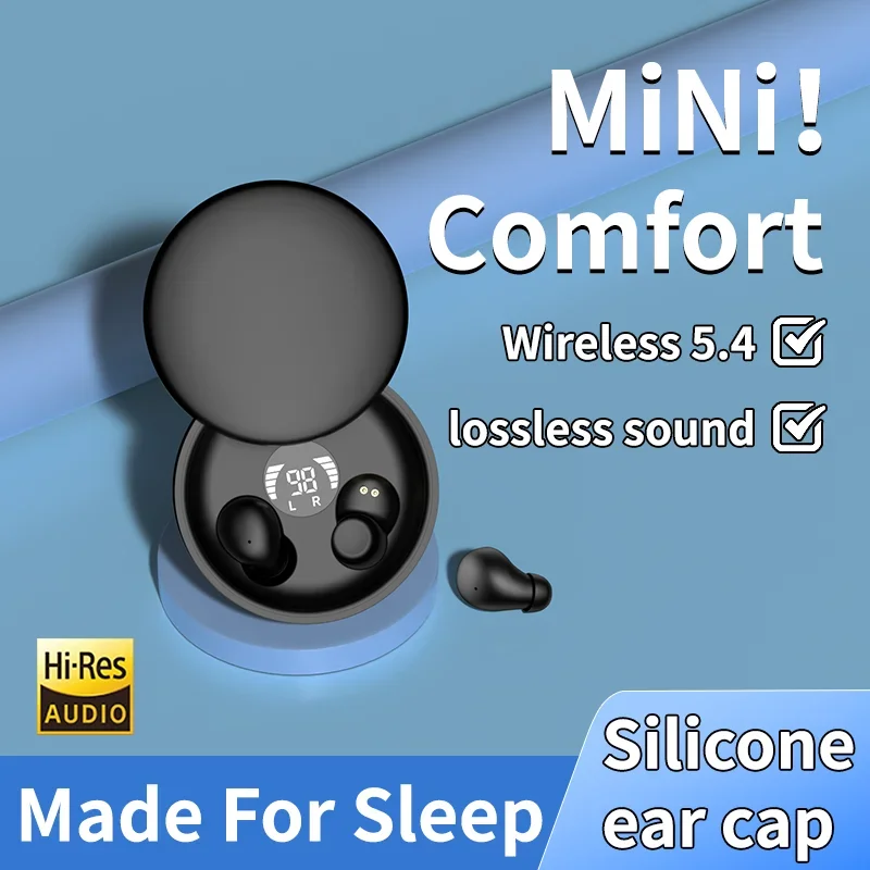 Bluetooth 5.4 Wireless Earphones Small Earbuds Sleeping Sport Invisible Headphones Bass Sound Quality Headset Sliding Bluetooth 5.4 Wireless Earphones Small Earbuds Sleeping Sport Invisible Headphones Bass Sound Quality Headset Sliding
