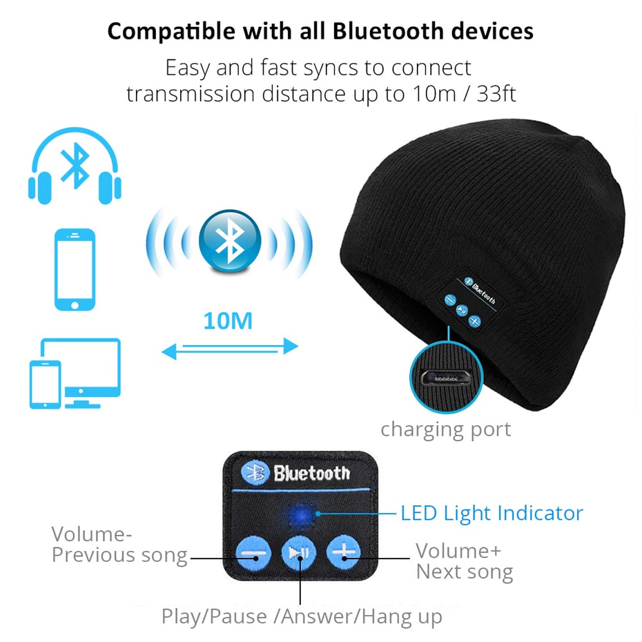 Bluetooth Beanie Hat Headset Cap Bluetooth Beanie Hat Headset Cap