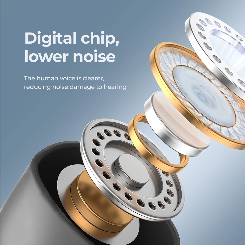 Bluetooth Hearing Aid Rechargeable Hearing Device Audifonos Sports Appearance Digital Chips ITE Ear Hearing Aids For