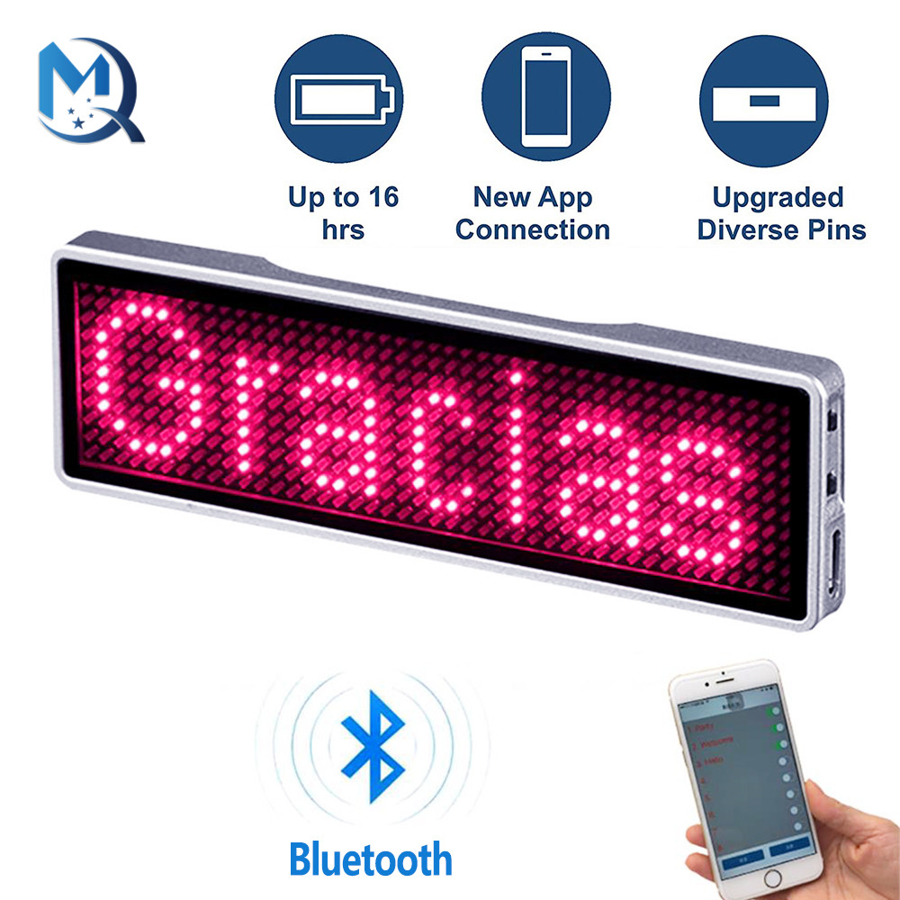 Bluetooth LED Name Badge DIY Programmable Scrolling Message Board Mini LED Display HD Text Digits Pattern Display Bluetooth LED Name Badge DIY Programmable Scrolling Message Board Mini LED Display HD Text Digits Pattern Display