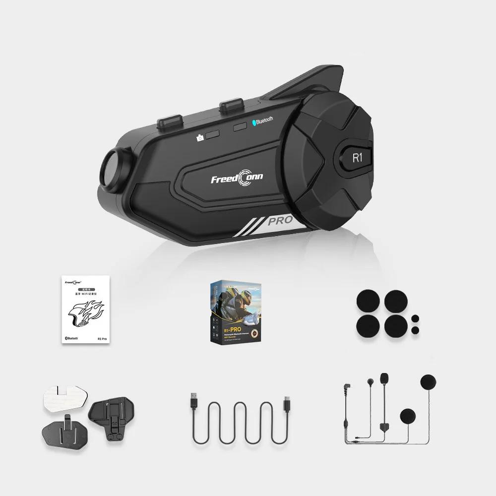 Bluetooth Motorcycle Intercom Helmet Headset Group Speaker Headphone WiFi App Motorbike Dash Cam Moto Auto Dvr