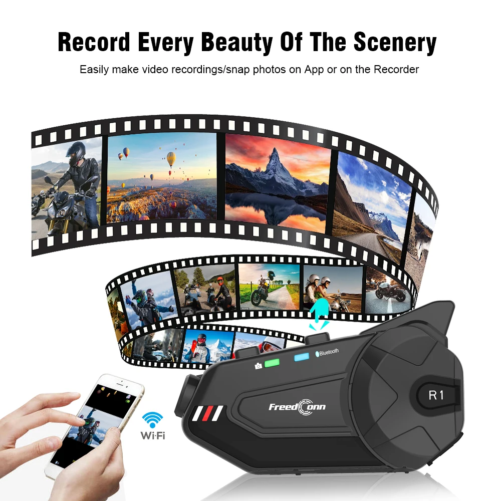 Bluetooth Motorcycle Intercom Helmet Headset Wifi APP Speaker Headphone Motorbike Interphone Motor Dash Cam Dvr Bluetooth Motorcycle Intercom Helmet Headset Wifi APP Speaker Headphone Motorbike Interphone Motor Dash Cam Dvr