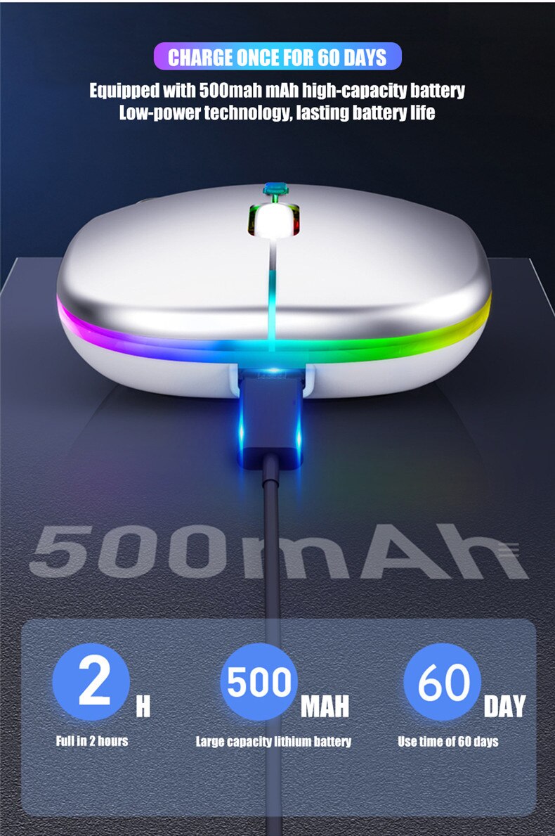 Bluetooth Rechargeable Mouse Wireless Device Bluetooth Rechargeable Mouse Wireless Device