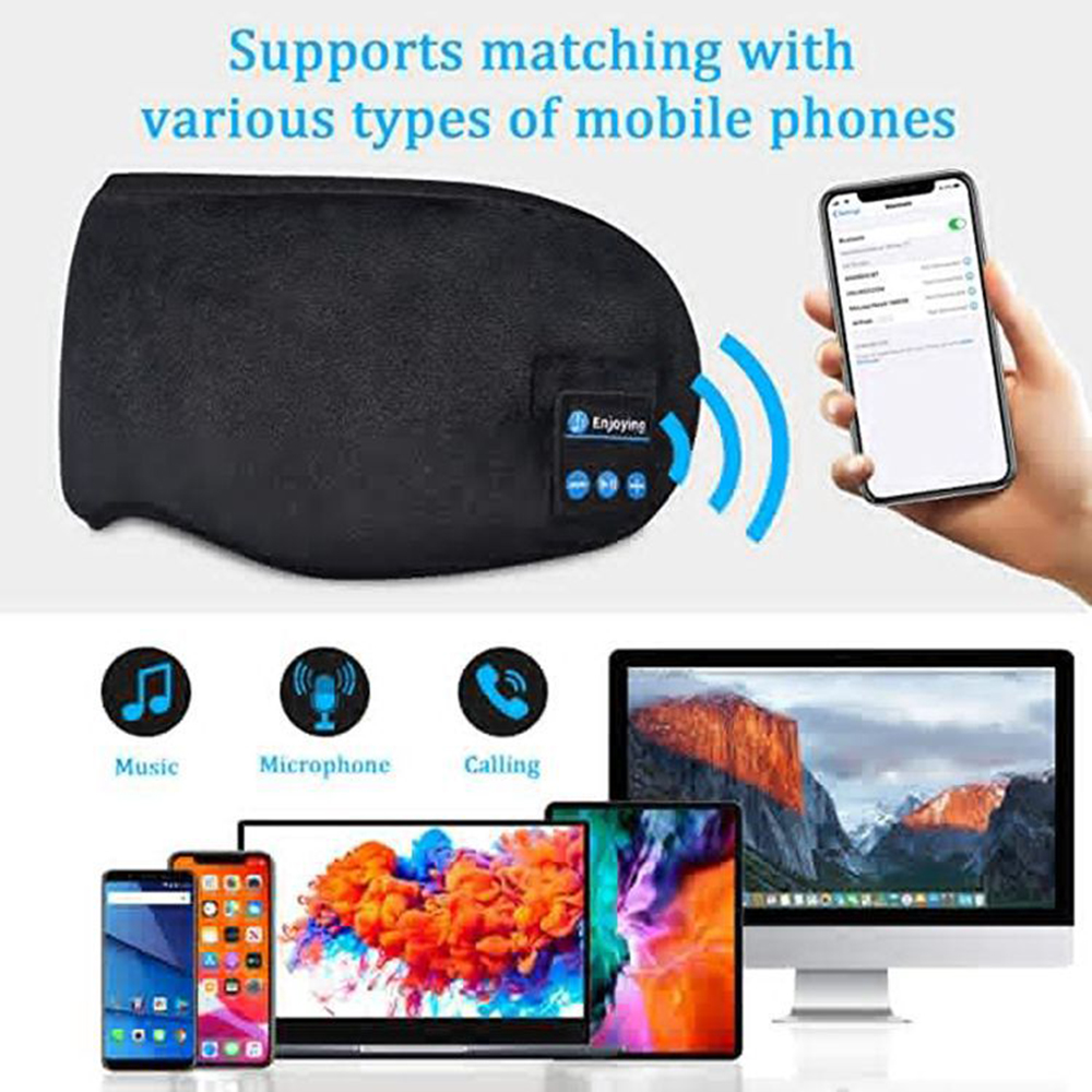Bluetooth Sleeping Headphones Eye Mask Sleep Headphones Bluetooth Headband Soft Elastic Comfortable Wireless Music Bluetooth Sleeping Headphones Eye Mask Sleep Headphones Bluetooth Headband Soft Elastic Comfortable Wireless Music