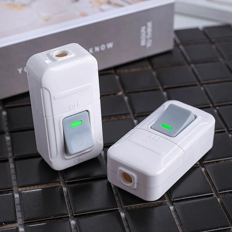 Boat Shape Switch Small Rocker Button Wiring Switch White Hand Pinch Bedside Small Appliance Push Button White Switch