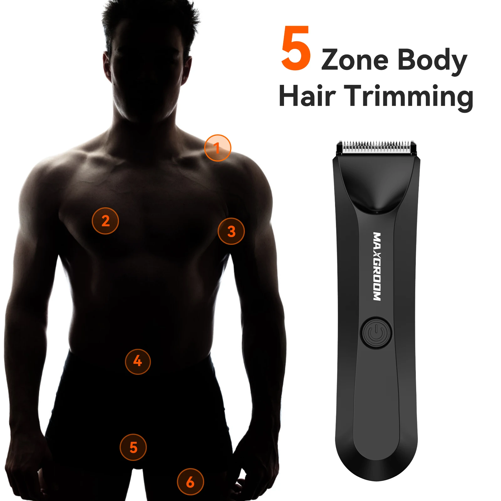 Body Hair Trimmer Shaver for Men Ball Trimmer for Groin Pubic Replaceable Ceramic Blade Electric Razor Waterproof