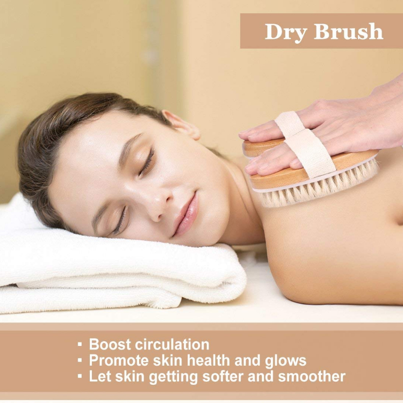 Body Scrub Brush Wooden Exfoliator