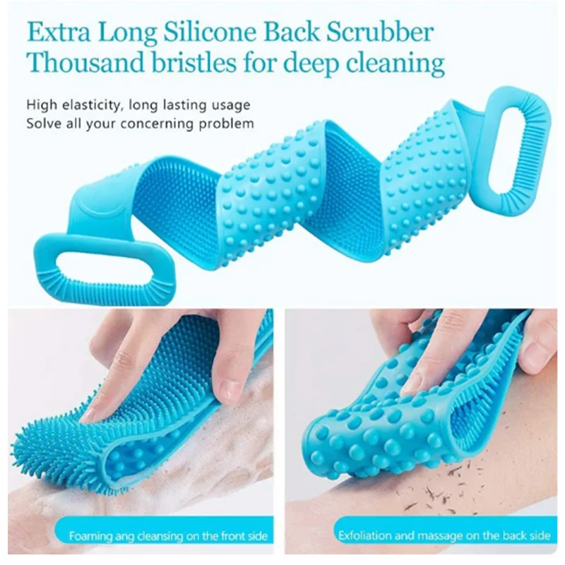 Body Silicone Brush Scrub Body Exfoliating Sponge Brush Bathroom Shower Back Brush Bath Scrub Clean Tool Stain Removal Body Silicone Brush Scrub Body Exfoliating Sponge Brush Bathroom Shower Back Brush Bath Scrub Clean Tool Stain Removal