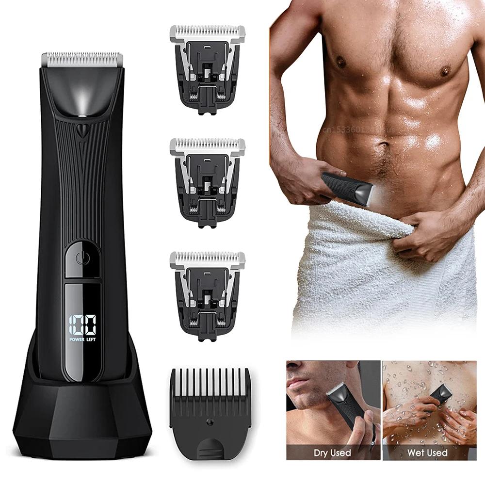 Body Trimmer For Men Painless Epilator Rechargeable Shaver For Sensitive Areas Bikini IPX7 Electirc Epilator Body Hair
