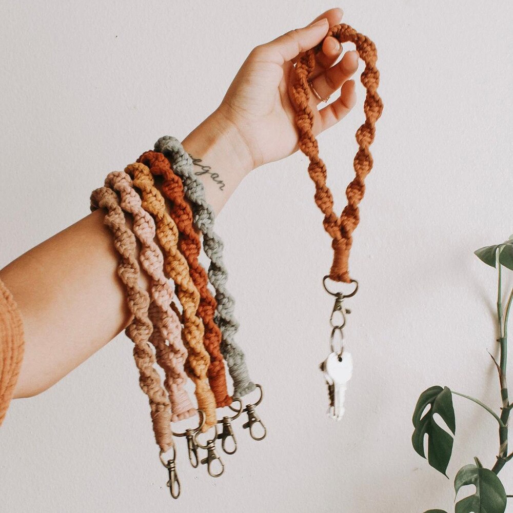 Bohemian Macrame Wristlet Keychain