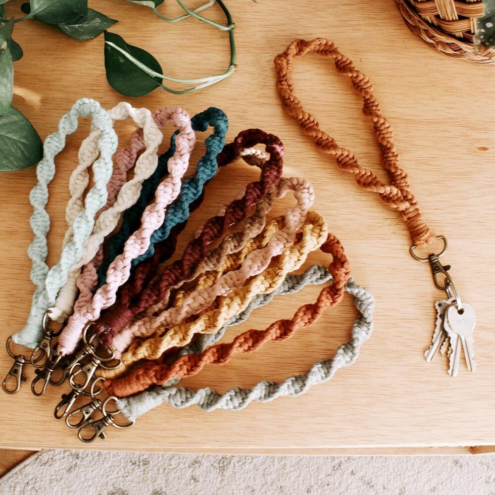 Bohemian Macrame Wristlet Keychain
