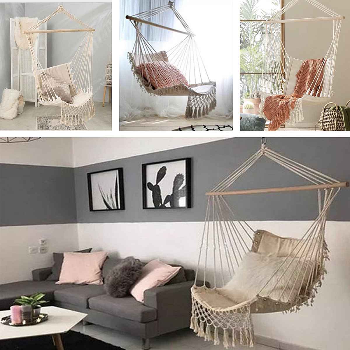 Bohemian Rope Hammock Chair with Stick Bohemian Rope Hammock Chair with Stick