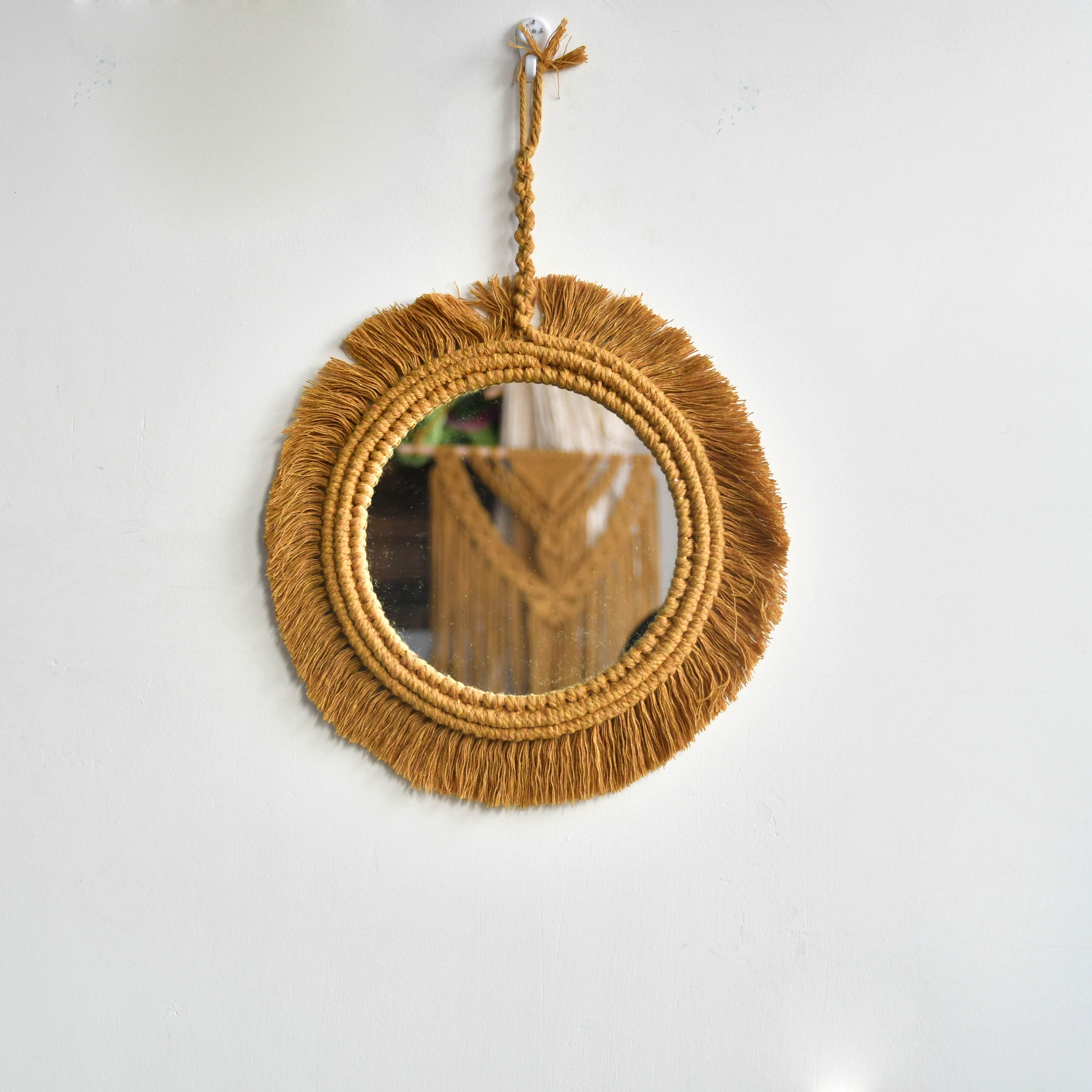 Bohemian Round Macrame Wall Mirror