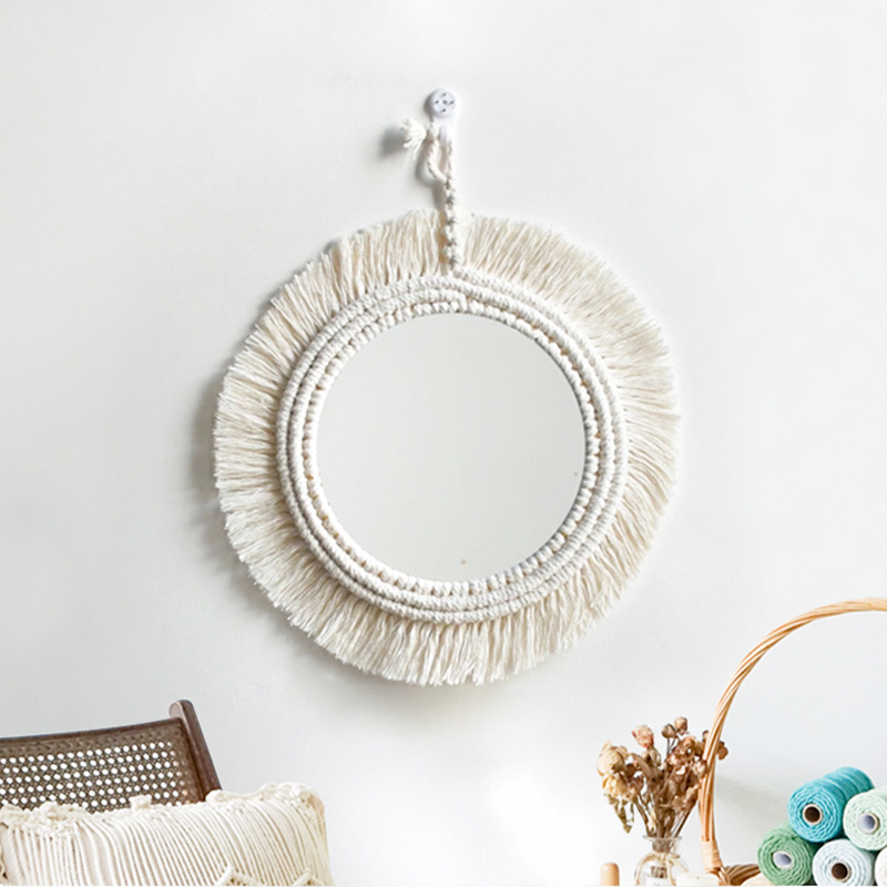Bohemian Round Macrame Wall Mirror