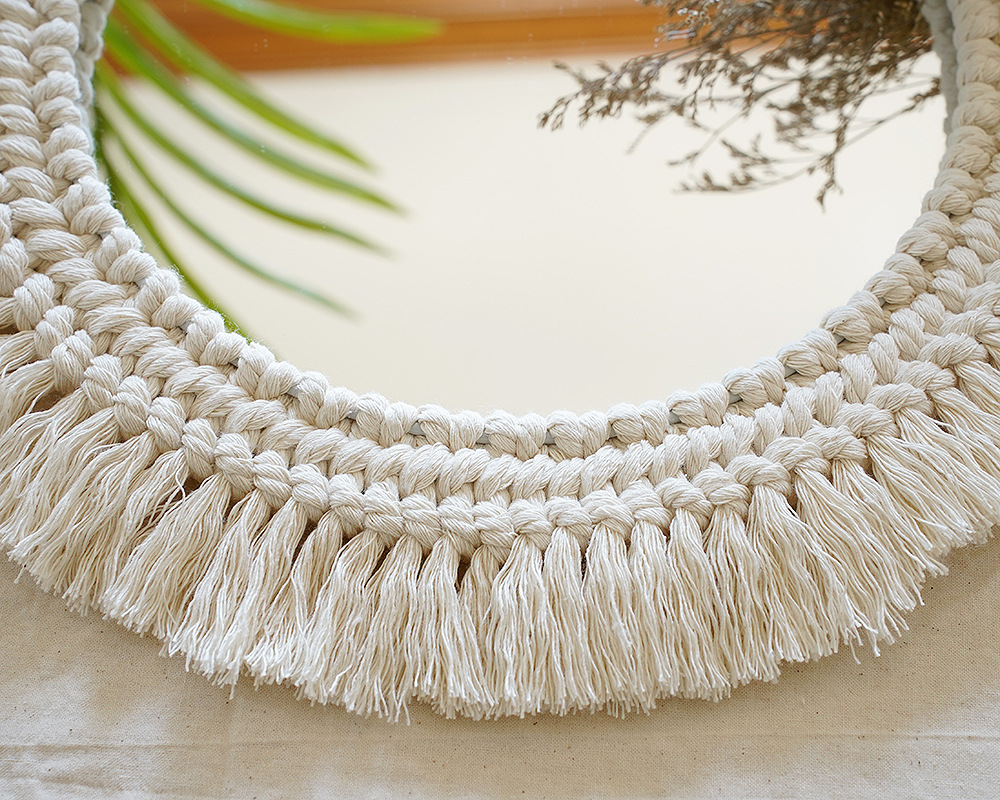 Bohemian Round Macrame Wall Mirror