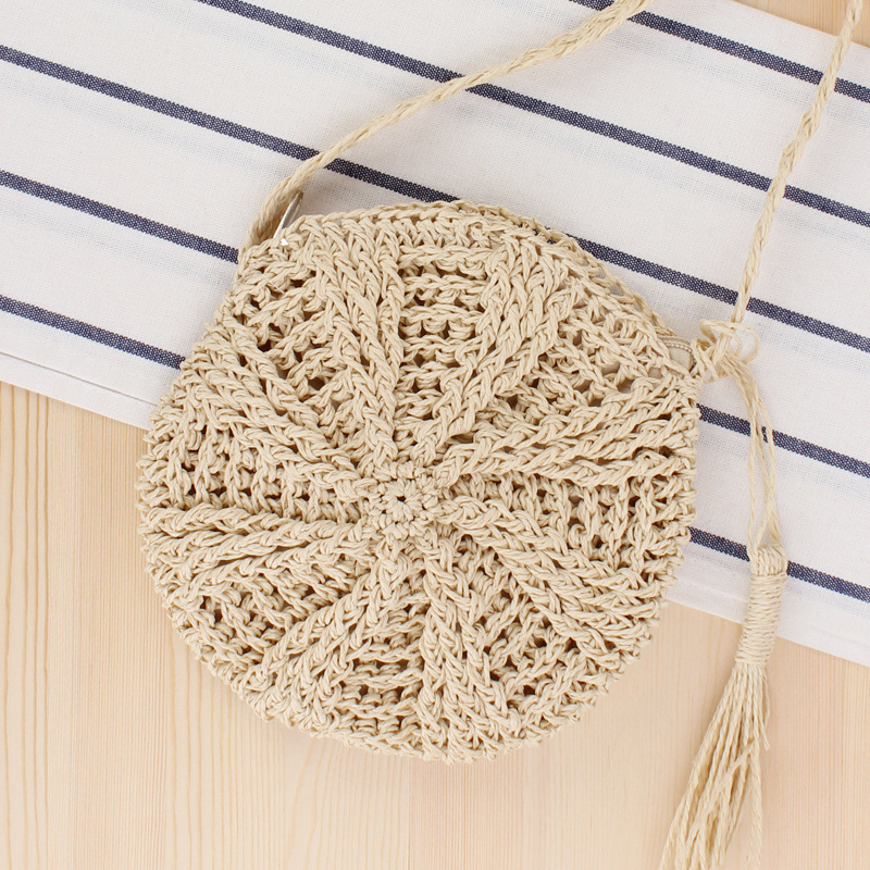 Bohemian Round Straw Crossbody Bag