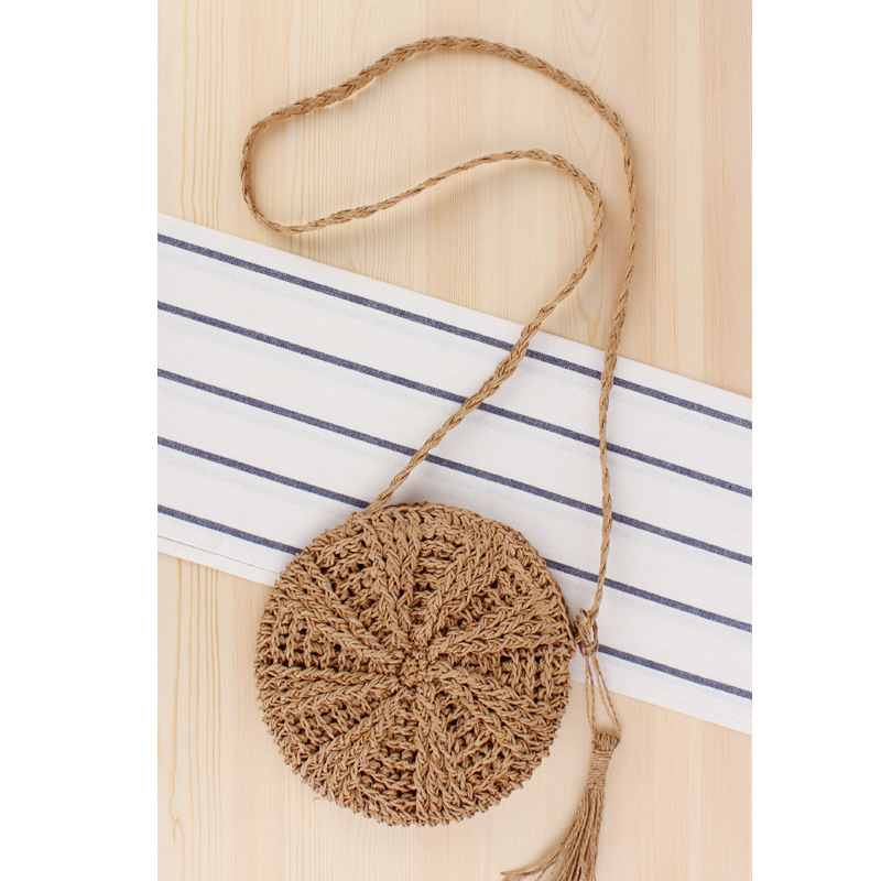 Bohemian Round Straw Crossbody Bag