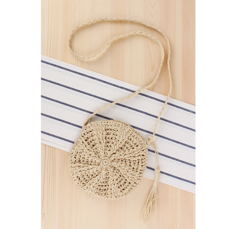 Bohemian Round Straw Crossbody Bag