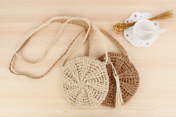 Bohemian Round Straw Crossbody Bag