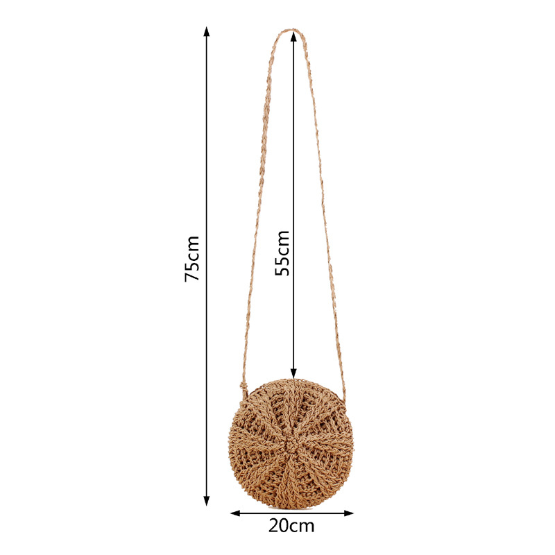 Bohemian Round Straw Crossbody Bag