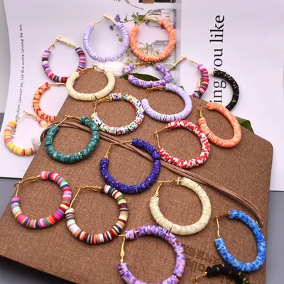 Bohemian Style Clay Beads Earrings (1 Pair)