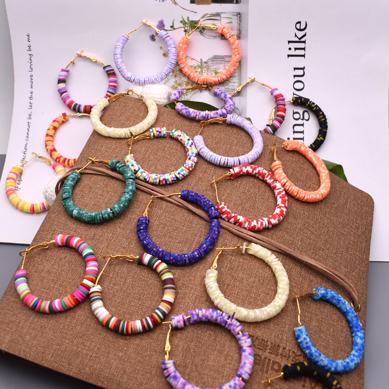 Bohemian Style Clay Beads Earrings (1 Pair) Bohemian Style Clay Beads Earrings (1 Pair)
