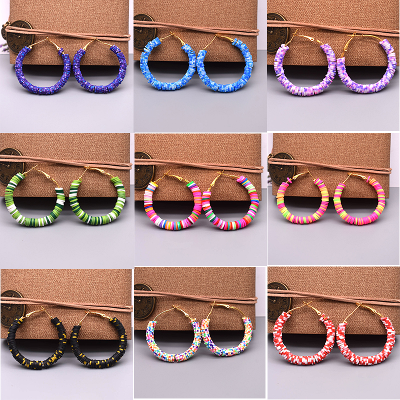 Bohemian Style Clay Beads Earrings (1 Pair)