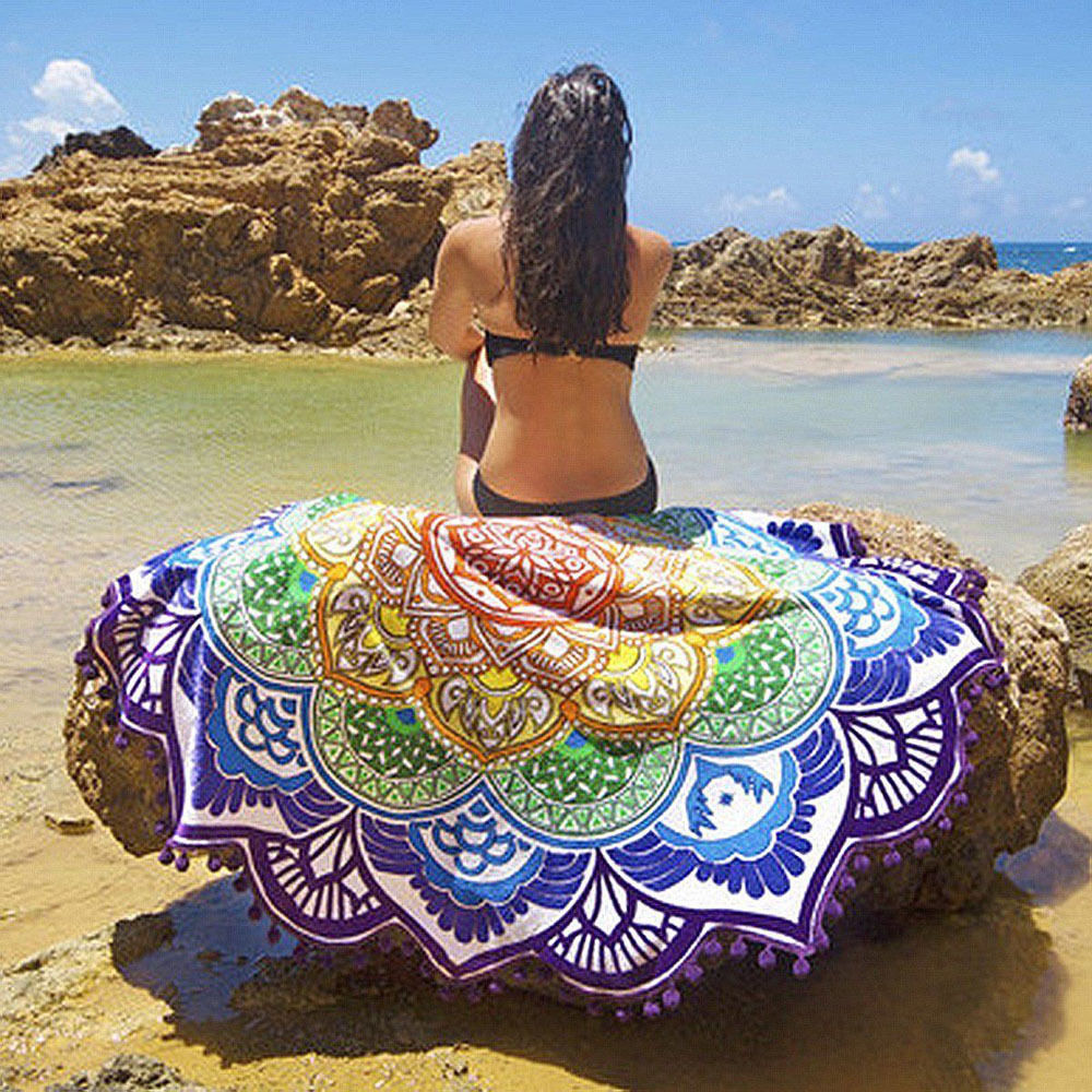 Bohemian Style Round Mandala Beach Towel