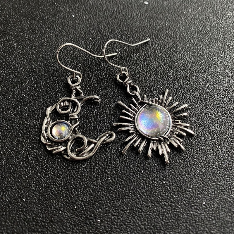 Bohemian Style Sun and Moon Earrings